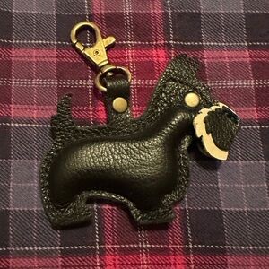 New PLG Portland Leather Goods Black Scottie Dog Bag Flair Charm
